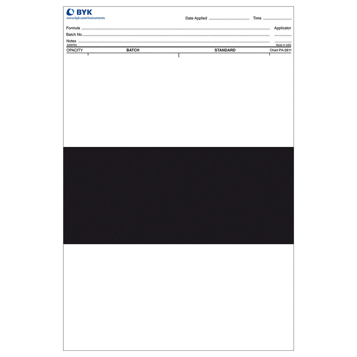 Tarjeta estandarizada Byko chart opacidad 3B