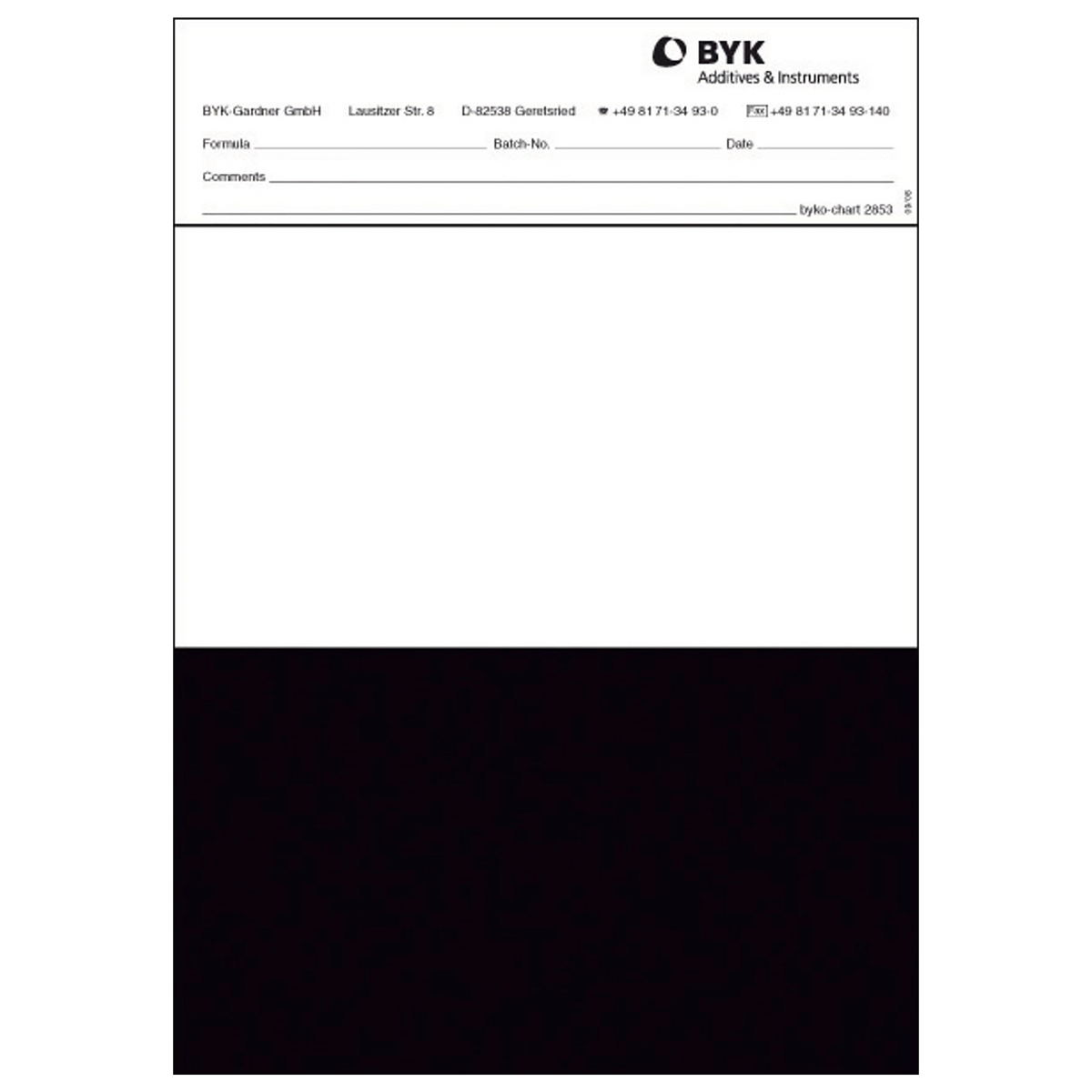 Tarjeta estandarizada Byko chart opacidad S
