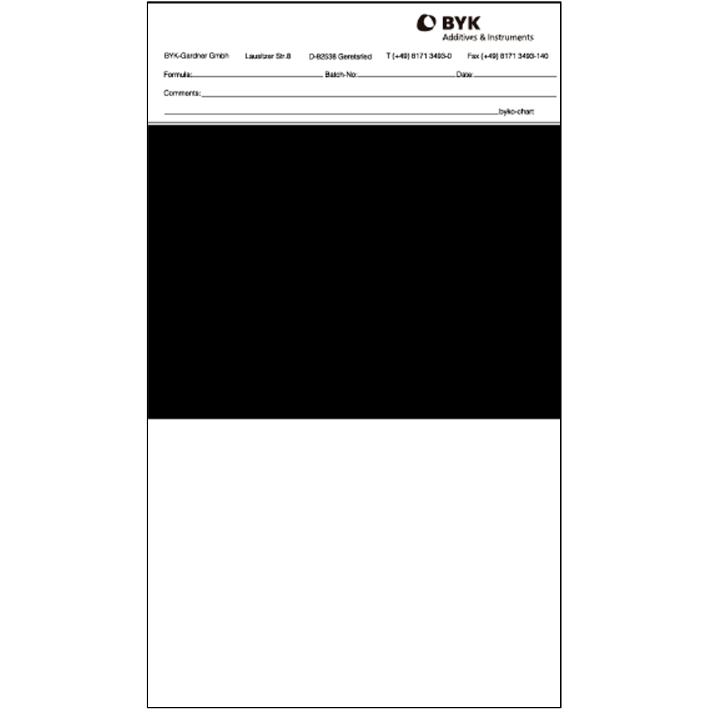 Tarjeta estandarizada Byko Chart N2C sin recubrimiento
