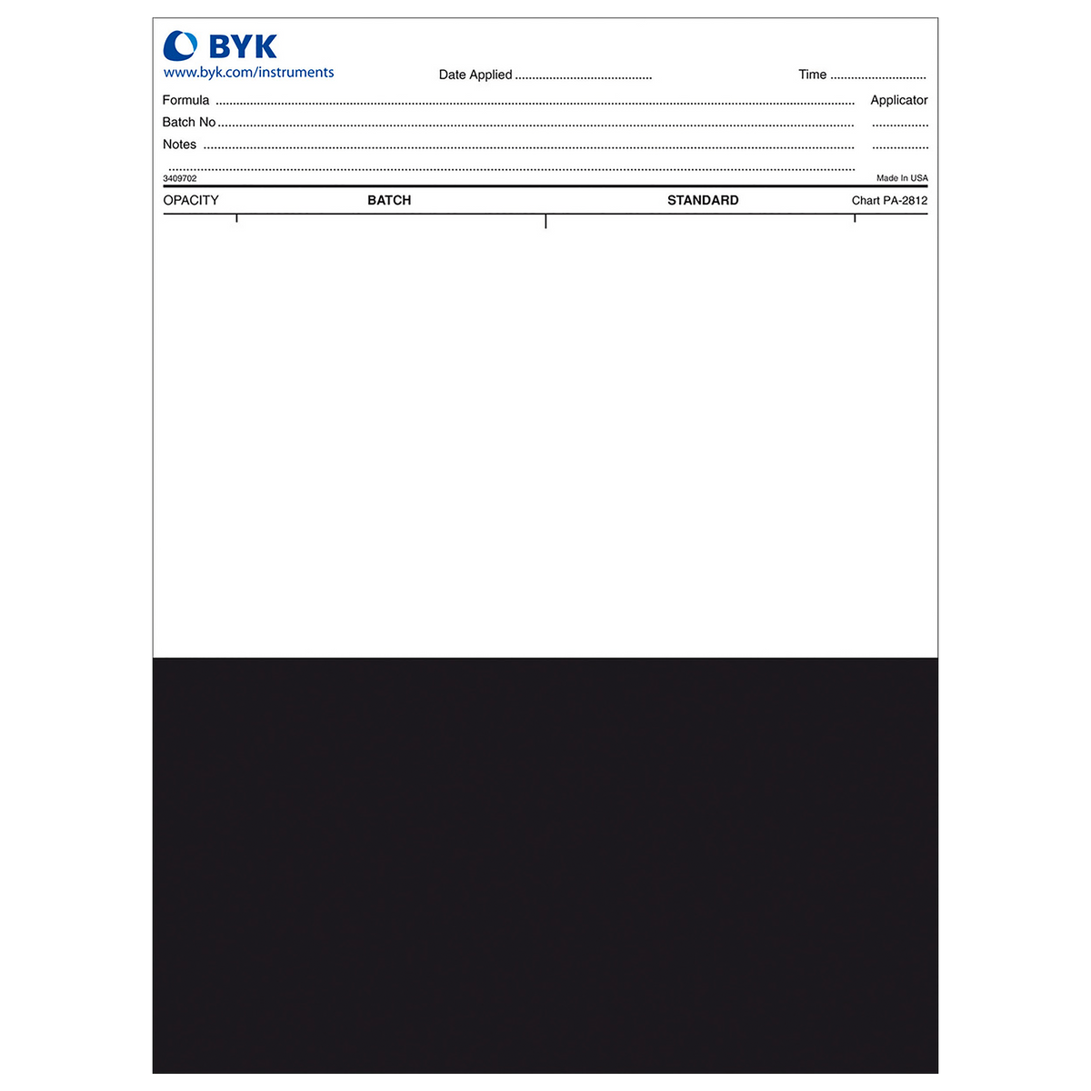 Tarjeta estandarizada Byko chart opacidad 5C